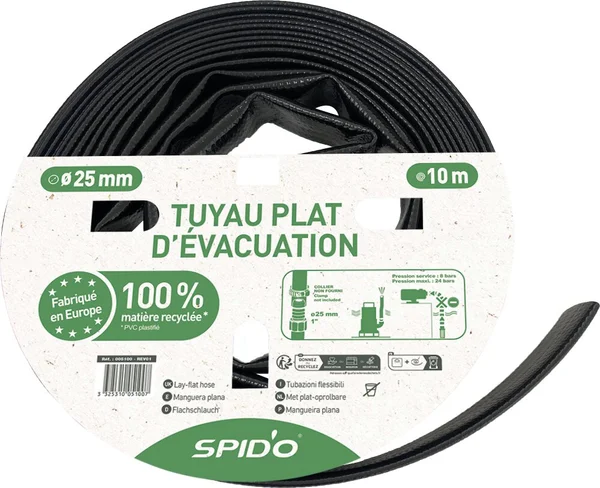 Tuyau d'évacuation nu L.10 m Diam.25 mm