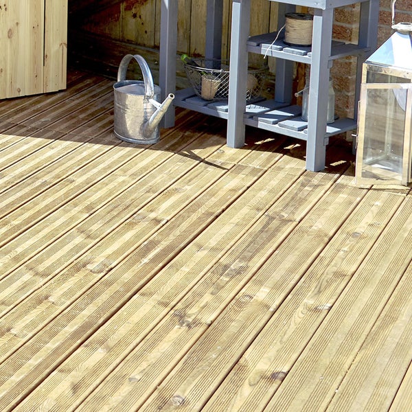 Lame de terrasse pin CERLAND, vert, L.240 x l.12 cm x Ep.27 mm