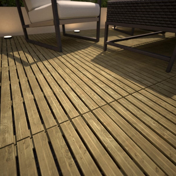 Dalle bois Pila CERLAND, pin naturel, L.100 x l.100 cm x Ep.30 mm