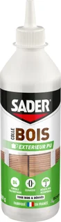 Colle d'assemblage polyurethane bois exterieur d4 sader biberon 500g