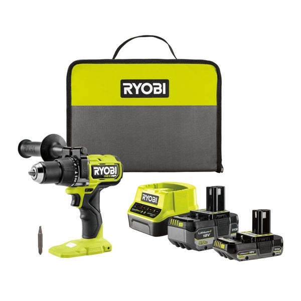 Perceuse à percussion 18 V RYOBI Rpd18x1-2c52s, 115 Nm + 2 batteries 5Ah