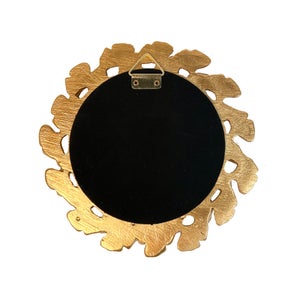 Miroir rond résine doré Ginkgo diam.18 cm