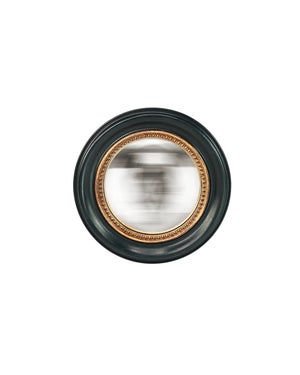 Miroir rond résine noir Perles diam.18 cm