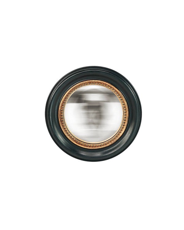 Miroir rond résine noir Perles diam.18 cm