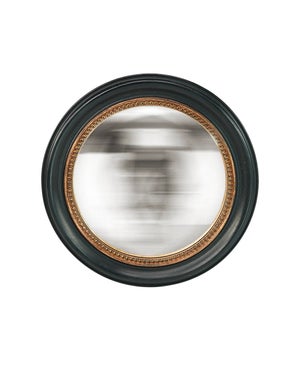 Miroir rond résine noir Perles diam.24 cm