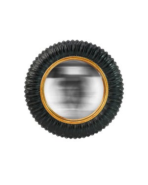 Miroir rond résine noir Dahlia diam.23 cm