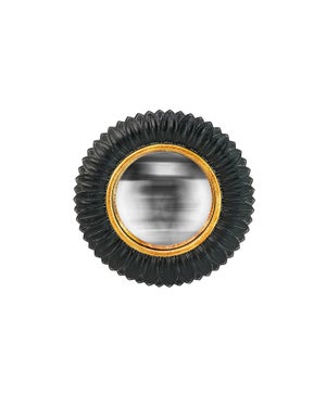 Miroir rond résine noir Dahlia diam.18 cm