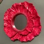 Miroir rond résine rose Fleur diam.17 cm