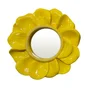 Miroir rond résine jaune Fleur diam.16.2 cm