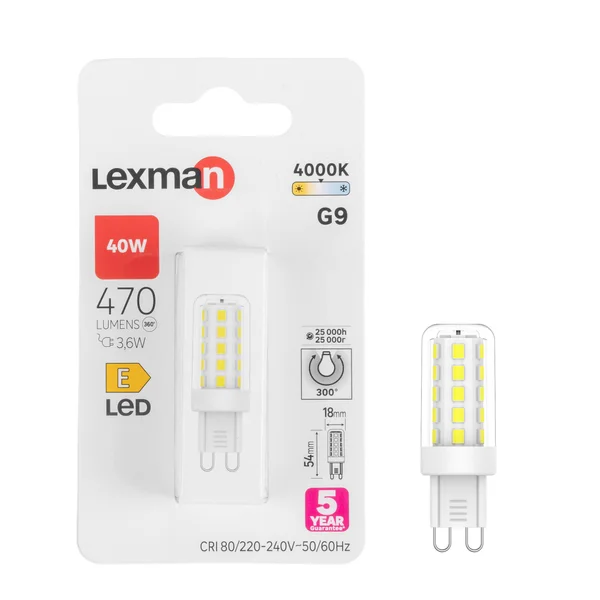 Ampoule led bulbe g9 plastique 3,6w=40w 470 lm claire 4000k lexman