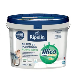 Peinture mur et plafond RIPOLIN Illico blanc satin 10l