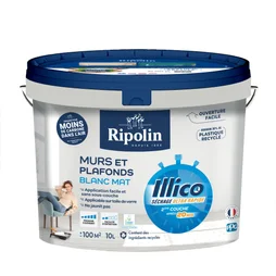 Peinture mur et plafond RIPOLIN Illico blanc mat 10l