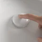 Bonde chrome ronde ceramique blanc