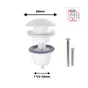 Bonde chrome ronde ceramique blanc