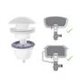 Bonde chrome ronde ceramique blanc