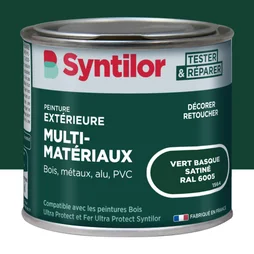 Peinture exterieure bois, aluminium, pvc . SYNTILOR vert basque satine 125ml