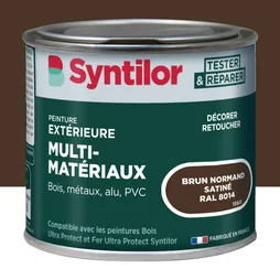 Peinture exterieure bois, aluminium, pvc . SYNTILOR brun normand satine 125ml