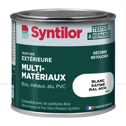 Peinture exterieure bois, aluminium, pvc . SYNTILOR blanc satine 125ml