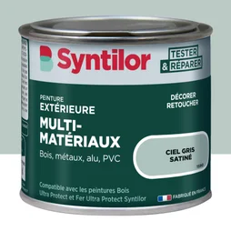 Peinture exterieure bois, aluminium, pvc . SYNTILOR ciel gris satine 125ml