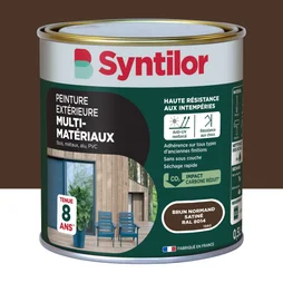 Peinture exterieure bois, aluminium, pvc . SYNTILOR brun normand satine 0.5l