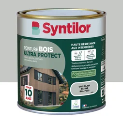 Peinture exterieure bois Ultra protect SYNTILOR gris clair satine  0.5l
