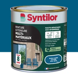 Peinture exterieure bois, aluminium, pvc . SYNTILOR bleu capri satine  0.5l