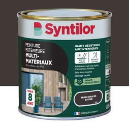 Peinture exterieure bois, aluminium, pvc . SYNTILOR terre brulee satine 0.5l