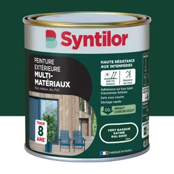 Peinture exterieure bois, aluminium, pvc . SYNTILOR vert basque satine 0.5l