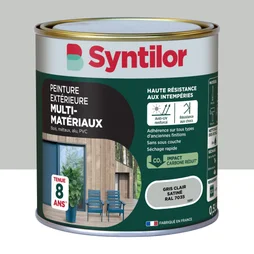 Peinture exterieure bois, aluminium, pvc . SYNTILOR gris clair satine 0.5l