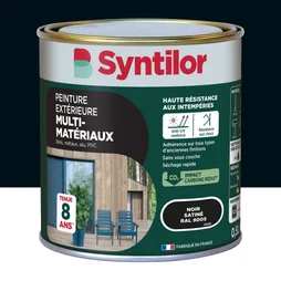 Peinture exterieure bois, aluminium, pvc . SYNTILOR noir satine 0.5l