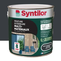 Peinture exterieure bois, aluminium, pvc . SYNTILOR gris anthracite satine 2l