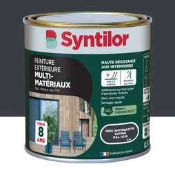 Peinture exterieure bois, aluminium, pvc . SYNTILOR gris anthracite satine 0.5l