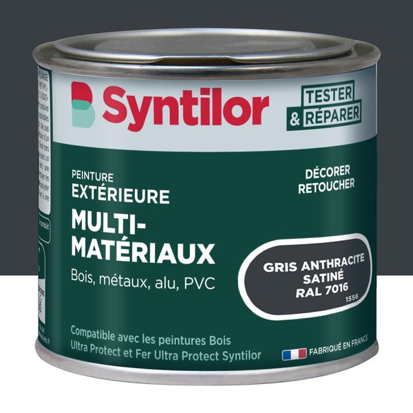 Peinture exterieure bois, alu, pvc . SYNTILOR gris anthracite satine  0.125l