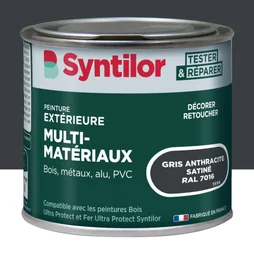 Peinture exterieure bois, alu, pvc . SYNTILOR gris anthracite satine  0.125l