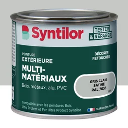 Peinture exterieure bois, aluminium, pvc . SYNTILOR gris clair satine 125ml