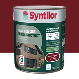 Peinture exterieure bois Ultra protect SYNTILOR rouge basque satine  2.5l