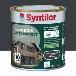 Peinture exterieure bois Ultra protect SYNTILOR gris anthracite satine0.5l