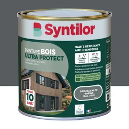 Peinture exterieure bois Ultra protect SYNTILOR gris basalte satine  0.5l
