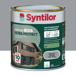Peinture exterieure bois Ultra protect SYNTILOR gris alu satine  0.5l