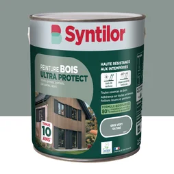 Peinture exterieure bois Ultra protect SYNTILOR gris vert satine  2.5l