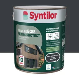 Peinture exterieure bois Ultra protect SYNTILOR gris anthracite satine2.5l