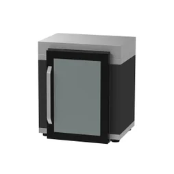 Meuble frigo 80x55 cm pour cuisine extérieure LE MARQUIER, noir et inox