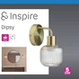 Applique salle de bain Dipsy E14 IP44 verre laiton INSPIRE