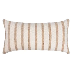 Coussin chindi raye ecru jute 30x60 cm