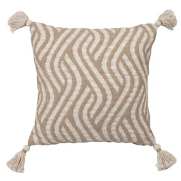 Coussin jacquard jute liane 45x45 cm