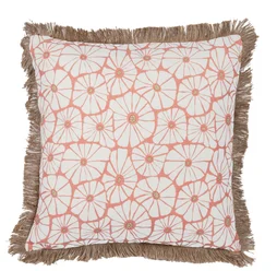 Coussin frange jute anemone 50x50 cm