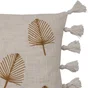 Coussin brode pompons palmette 50x50 cm