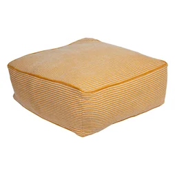 Pouf chenille jaune sponge 50x50x20 cm