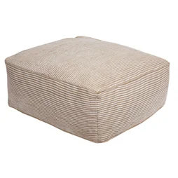 Pouf chenille beige sponge 50x50x20 cm