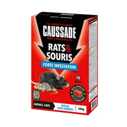 Anti - nuisible rats et souris  forte infestation CAUSSADE 200gr